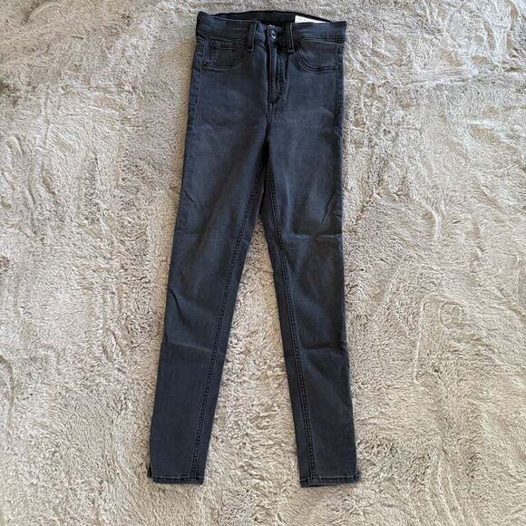 Rag & Bone High‎ Rise Ankle Skinny Jeans - Black Women Size 26 School - Picture 1 of 9